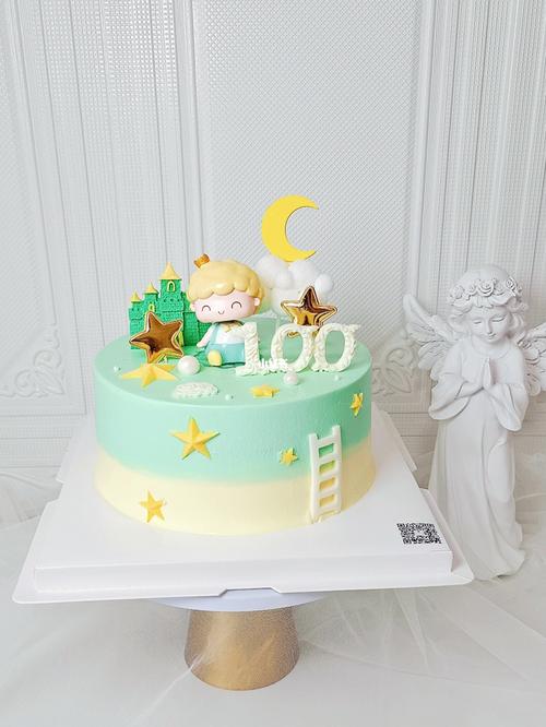 男孩百天蛋糕_蛋糕_美食_美食展示_创意美食展示