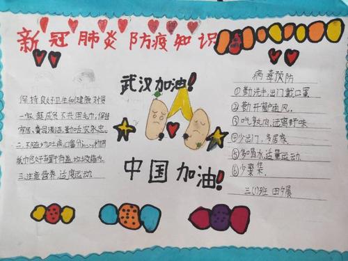 三(1)班《抗击新冠肺炎病毒》手抄报优秀作品展示