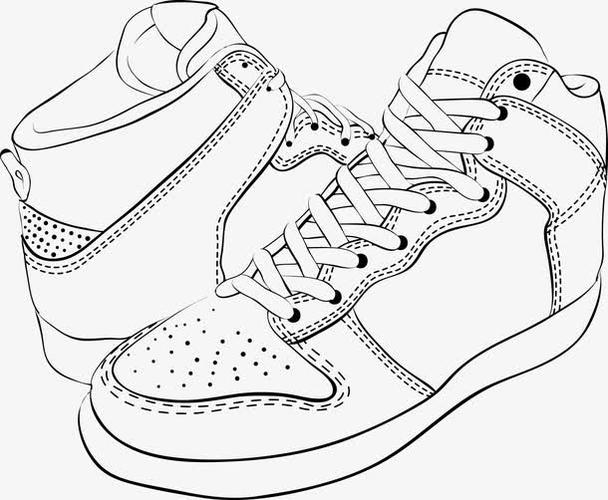 手绘运动鞋矢量图