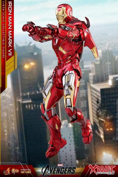 hot toys《复仇者联盟》钢铁侠马克7 1/6 比例合金人偶作品