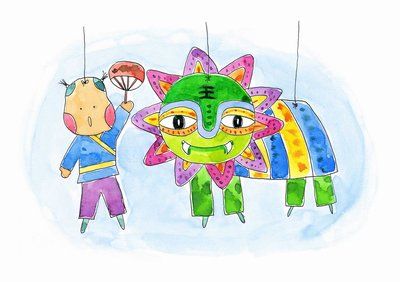 绘年画过大年儿童画,什么是年画?怎么画