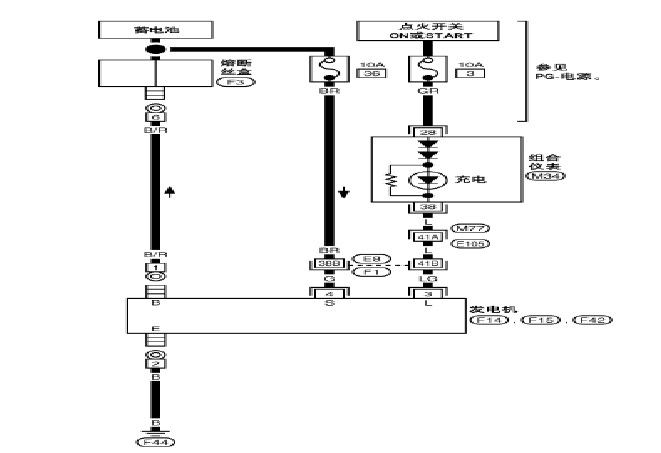 帕萨特充电系电路 日产颐达,轩逸轿车充电系统电路