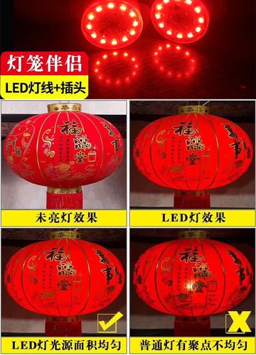 大红灯笼内置电线电灯红色led灯泡插头防水灯口灯笼