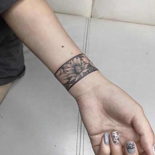 手环纹身素花纹身手腕纹身温州纹身_纹身_小清新纹身