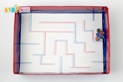 儿童玩具diy 利用鞋盒吸管制作迷宫_巧巧手幼儿手工网