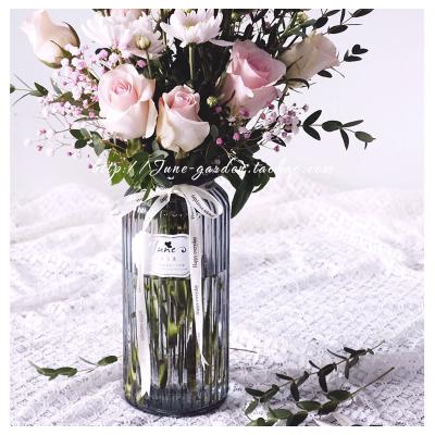 小清新富贵竹花瓶文艺玻璃透明北欧玫瑰百合花瓶摆件客厅插花包邮