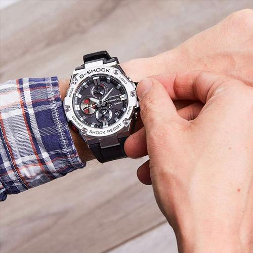 卡西欧钢铁之心心光动能蓝牙运动手表gstb1001ab1a4日韩腕表