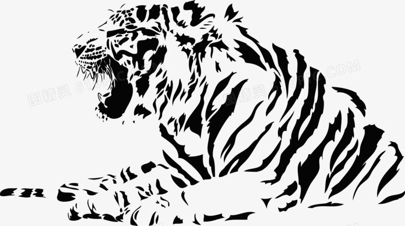 矢量手绘老虎