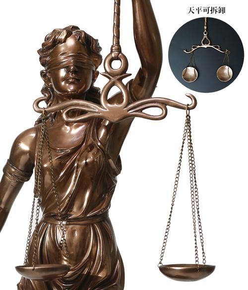 仿铜司法公平公正正义女神忒弥斯雕塑雕像律师办公室法律天平摆件