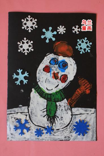 [转载]小班粉印版画《小雪人》