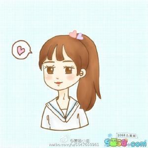 马尾辫女生卡通头像