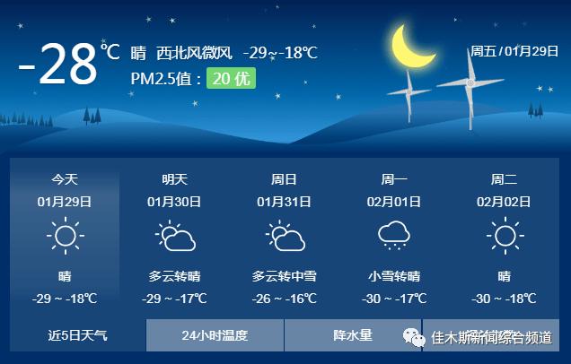 佳木斯天气预报