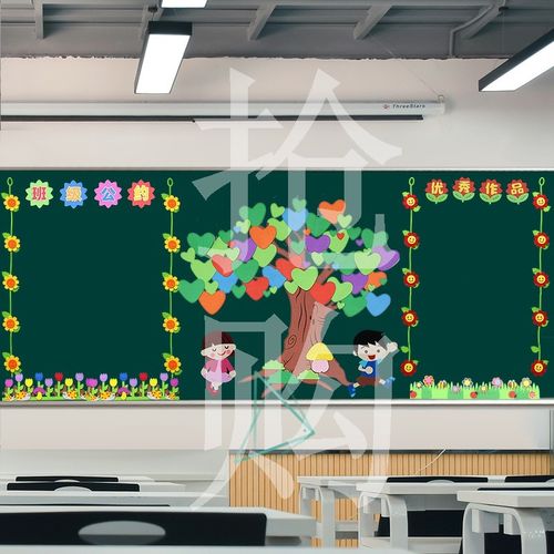 班级文化墙布置教室开学装饰边框栏黑板报评比墙贴画公告栏材料包