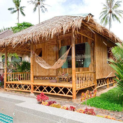 厂家定做各类竹屋竹建筑竹别墅竹楼吊脚楼