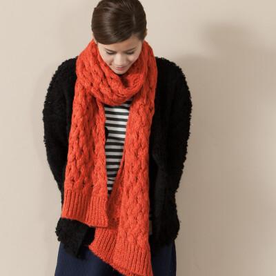 简质愫复古文艺麻花编织马海毛超长针织毛线围巾温暖蓬松