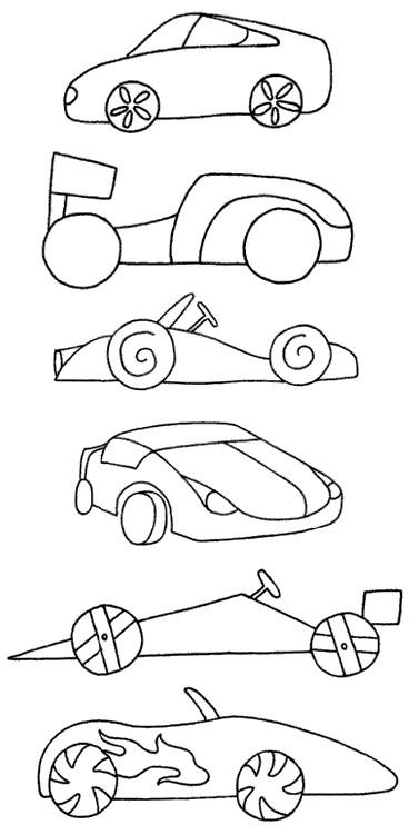 单轮赛车的简笔画怎么画