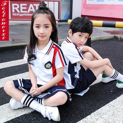 购客一二 年级校服夏 小学生夏天班服儿童运动会短袖 套装_易购客