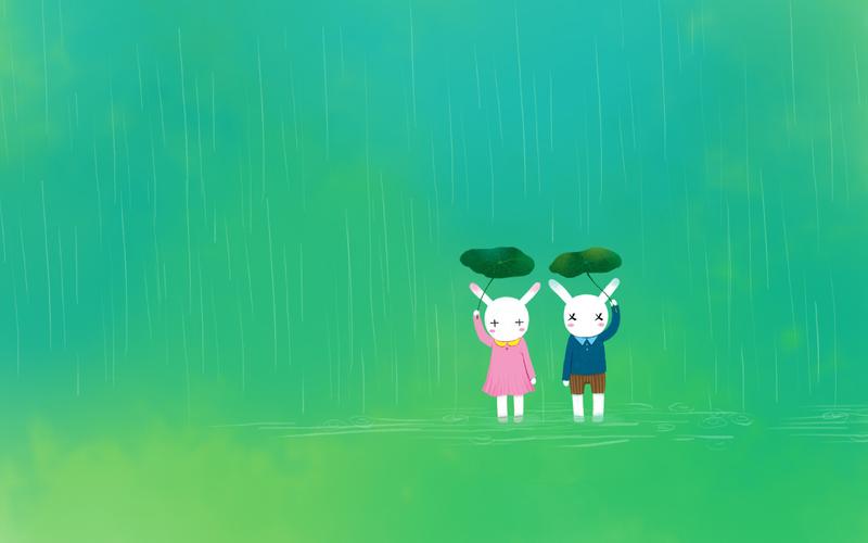 插画可爱卡通兔宽屏壁纸 第一辑,卡通动漫,唯美,爱情,创意,可爱,清新