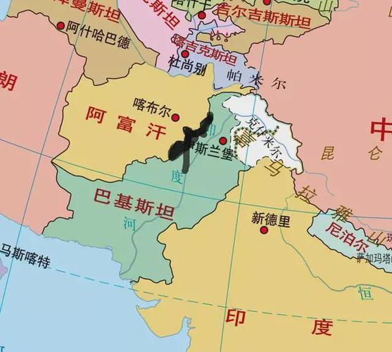 巴基斯坦塔利班活动区域(黑色)