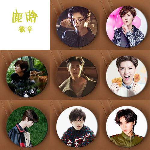 鹿晗luhan 圆形徽章胸章勋章胸针同款周边商品图片价格