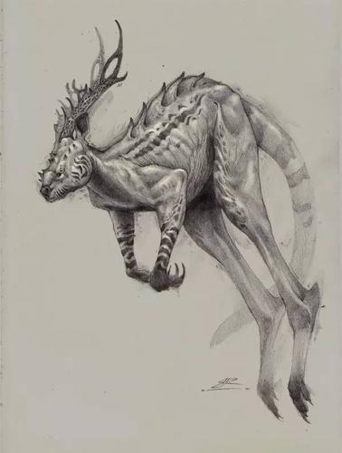 疯狂的变种异兽素描作品