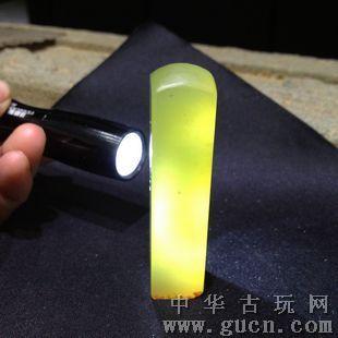 明青田封门石之灯光冻印章绝品