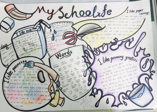 我市my school life七年级英语手抄报获奖作品新鲜出炉