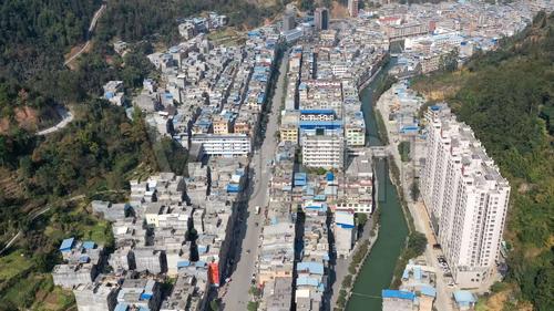 那坡县航拍广西那坡县那坡县风景广西小县城