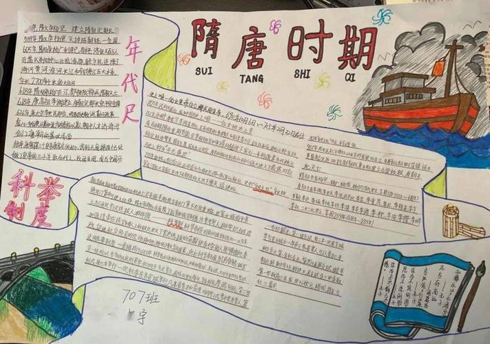 多彩寒假回眸隋唐文化感受历史魅力现代实验学校七年级历史小报制作