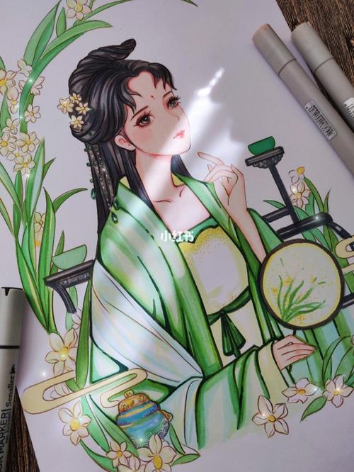 马克笔古风_古风_马克笔_绘画_发型_寻找小红书绘画大神_人文_绘画