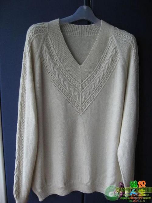 男士鸡心领插肩毛衣织法完整版
