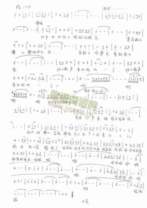 玛依拉变奏曲(胡廷江原版手写)