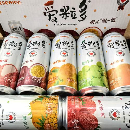 爱粒多果粒果汁饮料490ml815罐易拉罐听装果肉饮品葡萄果粒果汁15罐