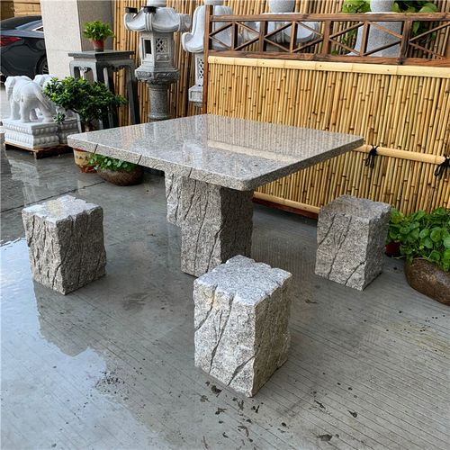 石雕石桌石凳庭院花园花岗岩天然桌椅大理石园林户外阳台休闲方桌