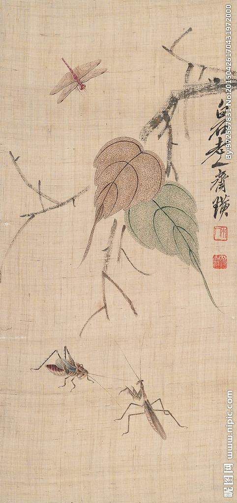 齐白石 工笔草虫图片