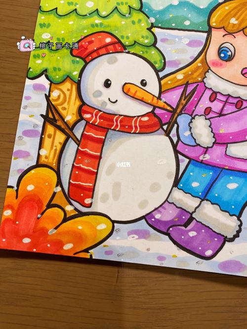 儿童画|《堆雪人78》|马克笔过程_儿童画_马克笔_冬天去哪玩_西安