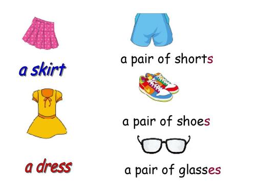 pair of shorts   pair of shoes   pair of glasses