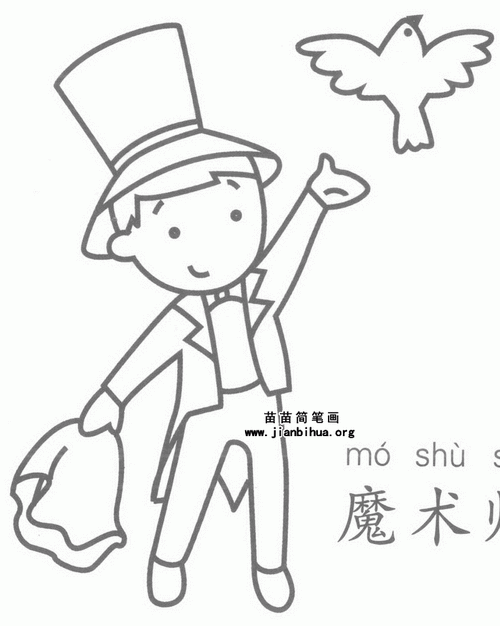 魔术师简笔画图片教程