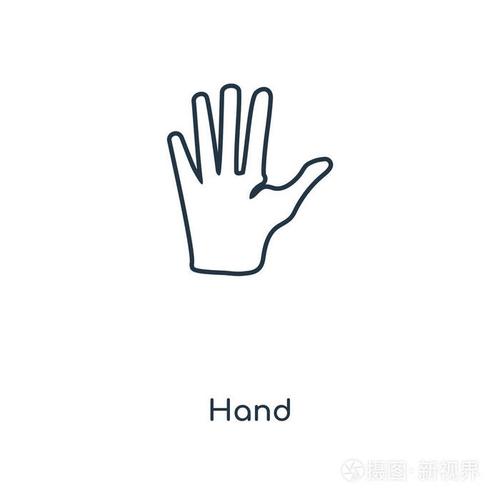 插画 时尚设计风格的手图标.在白色背景上隔离的手图标.
