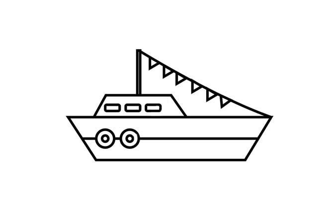 【轮船简笔画】儿童轮船简笔画彩色图片