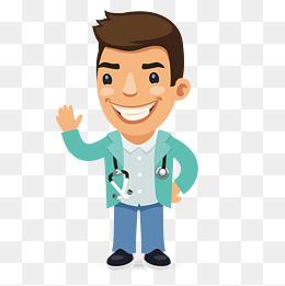 卡通q版男医生矢量素材