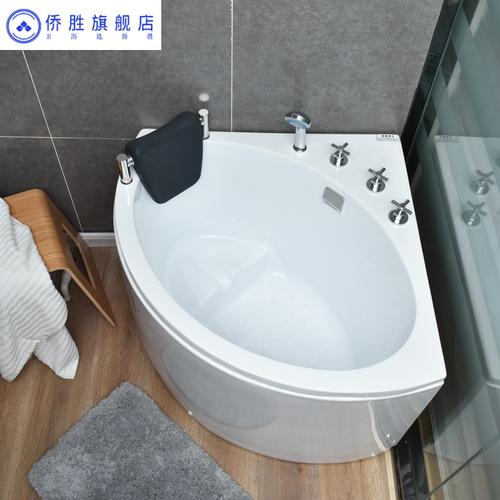 亚克力户型浴缸三角成人小浴池迷你日式浴盆扇形家用0.8米0.9米1