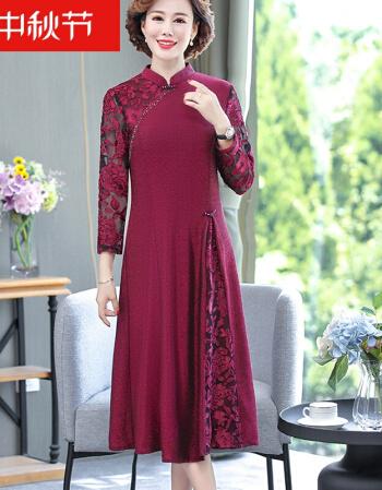 碧晴天轻奢高档女装中年妈妈秋装洋气旗袍连衣裙中老年女秋秋装新款