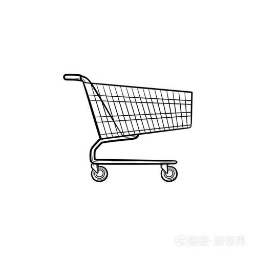 购物车手绘轮廓涂鸦图标