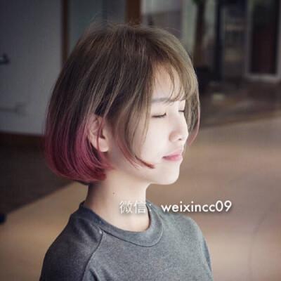 空气刘海短发直发图片女生头像