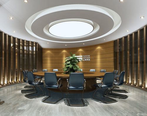 简约公司会议室背景墙效果图片