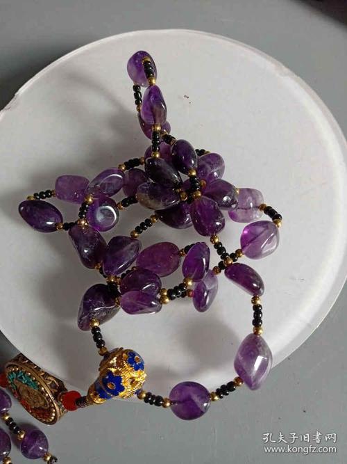 清代传世天然紫水晶佛牌挂件项链