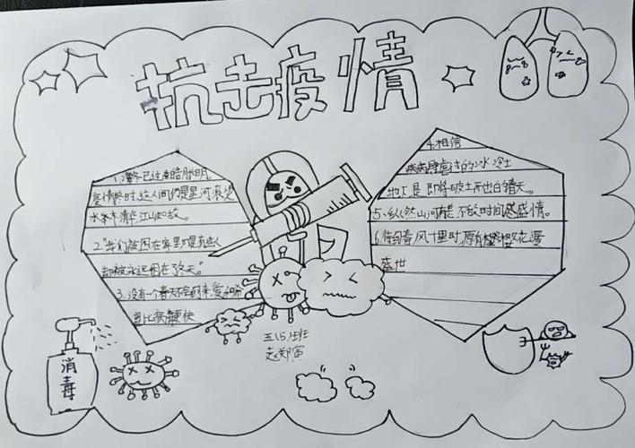 五(5)班抗"疫"居家焕彩活动之手抄报