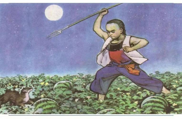 鲁迅与闰土 插画