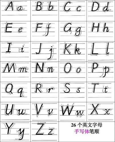 26个英文字母的笔画